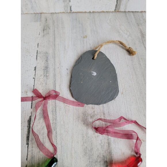 Joy to the World Angel cherub set xmas ornament snow mistletoe - Picture 8 of 8